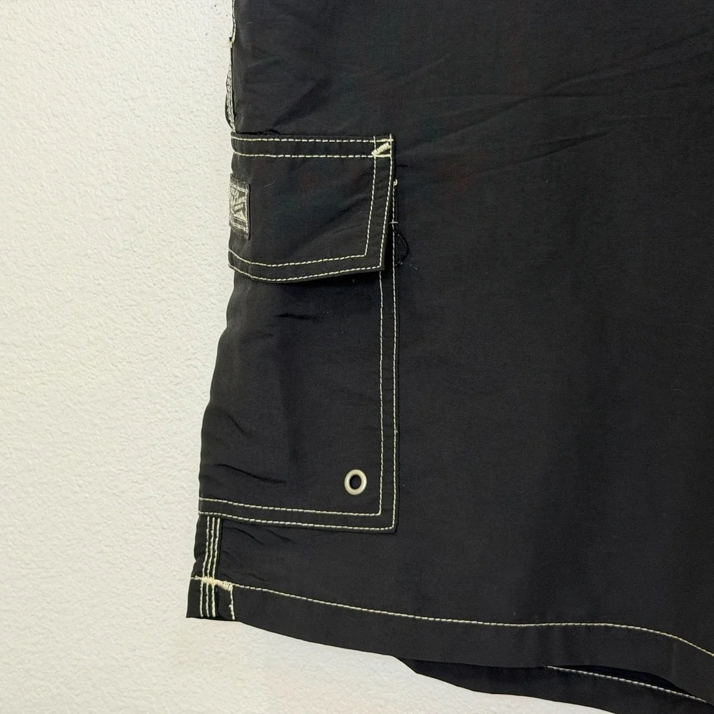 Polo Ralph‎ Lauren Swim Trunks Mens Sz Large Black Cargo Pocket Preppy READ